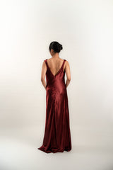 Custom Cowl Neck Silk Gown
