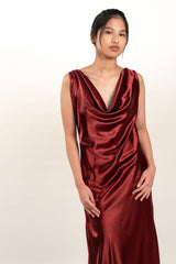 Custom Cowl Neck Silk Gown