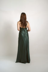Silk Asymmetrical Gown with Slit