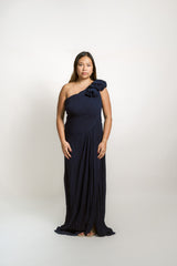 One Shoulder Pleated Gown
