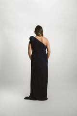 One Shoulder Pleated Gown
