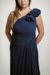 One Shoulder Pleated Gown