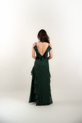 Ruffle Sleeveless Maxi Dress with Scarf