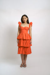 Tiered Ruffle Midi Dress