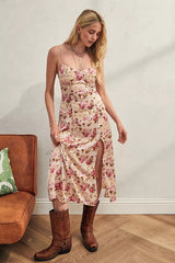 Kiss the Sky Strappy Floral Midi Dress