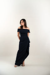 Off Shoulder Ruched Gown