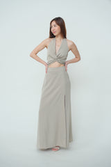 Halter Cutout Maxi Dress