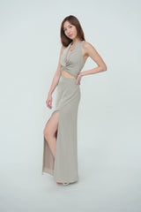Halter Cutout Maxi Dress