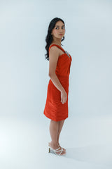 One Shoulder Silver Embellished Pencil Dress