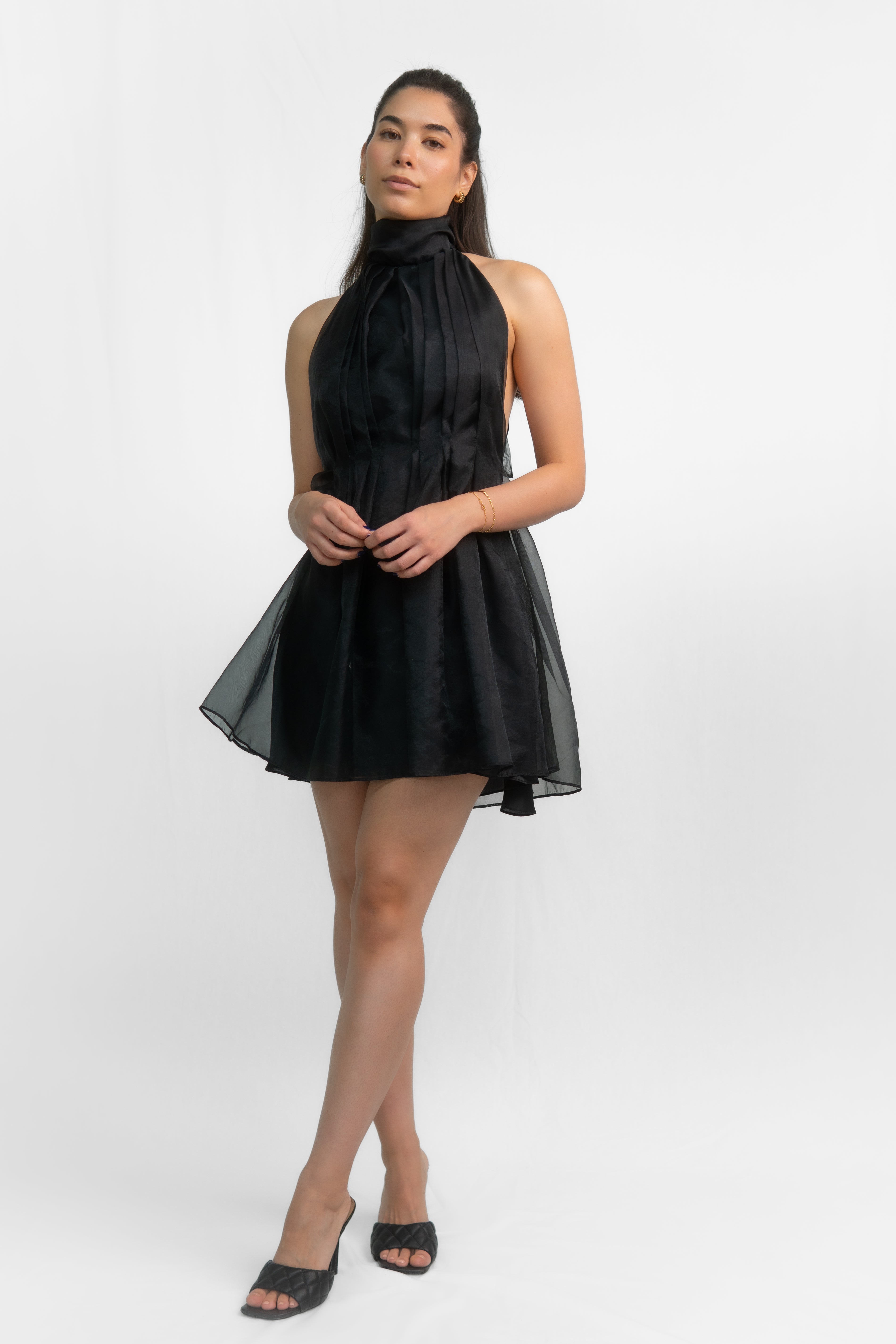 zara black organza dress BLOGGER FAV ZARA MIXED ORGANZA DRESS LIMITED EDITION SIZE M