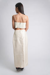 Custom Pina Midi Skirt with Detachable Overlay