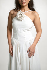Halter Neck Rose Detail Dress