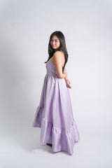 Madeleine Strapless High Low Gown with Ruffle Hem
