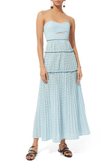 Bandeau Chevron Knit Maxi Dress