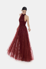 Smocked Lace Maxi Dress