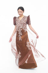 CM Dark Brown Terno Gown