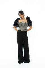 CM Black Terno Corset Top and Pants