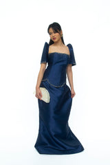 CM Midnight Blue Terno Top and Skirt