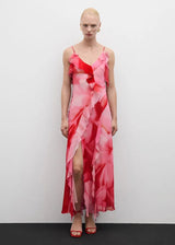 Sleeveless Ruffle Chiffon Dress