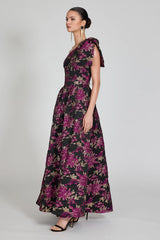 Matteau Pleated Off Shoulder Gown