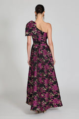 Matteau Pleated Off Shoulder Gown