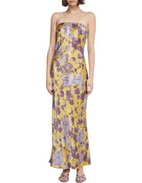 Yellow Floral Moondance Strapless Dress