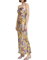 Yellow Floral Moondance Strapless Dress