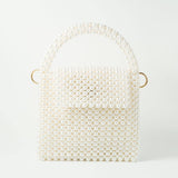 Tall Pearl Flap with Chain (White)
