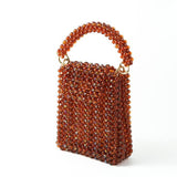 Tall Bead Flap with Chain (Brown)