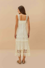 White Nautical Guipure Maxi Dress