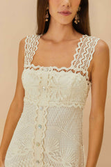 White Nautical Guipure Maxi Dress