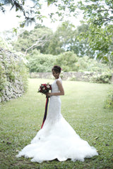 V-Neck Embellished Mermaid Wedding Gown