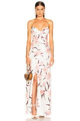 Ivory Orchid Corsage Slip Dress